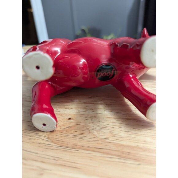 Food Network ceramic red cow creamer planter decor 8 x 6 unique bold - Picture 6 of 6
